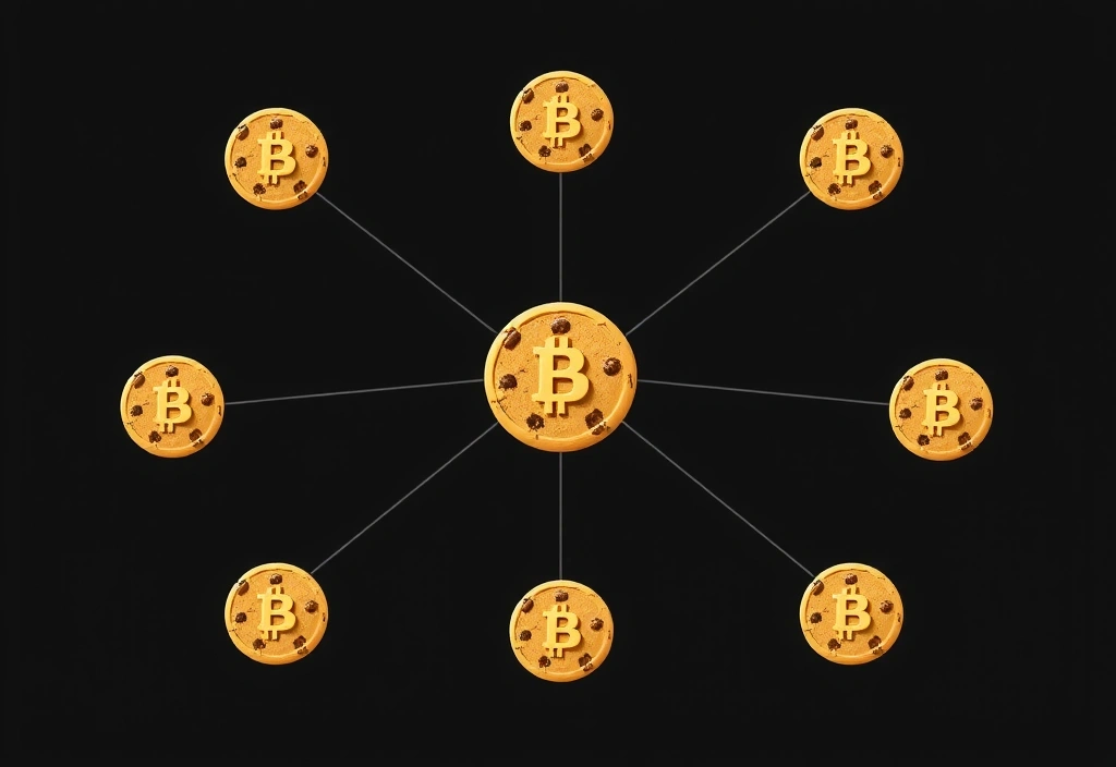 Rete interconnessa di cookie digitali che simboleggiano i cookie di terze parti e il tracciamento dei dati.